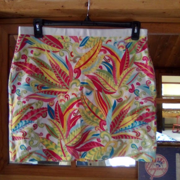 Tommy Hilfiger Dresses & Skirts - Tommy Hilfiger Stretch Cotton Tropical Print Mini Skirt Sz 12
